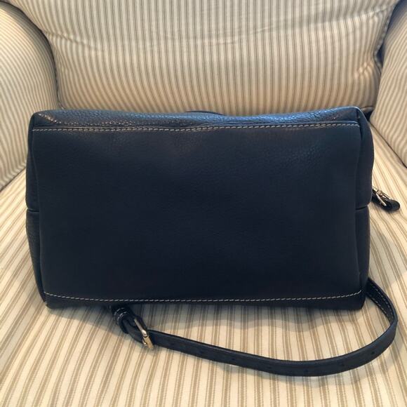 Dooney & Bourke Navy Pebbled Leather Dillen Satchel with Crossbody Strap - Picture 15 of 15